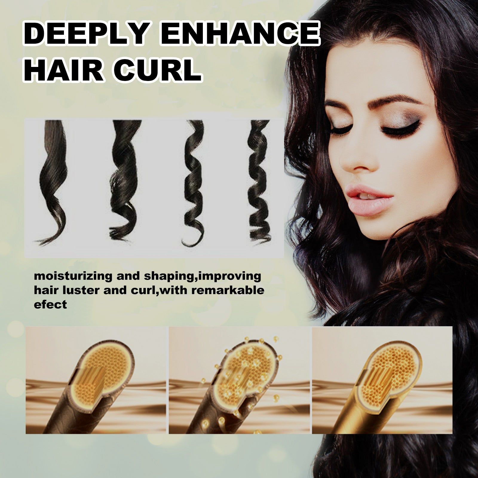 Curly Hair Care Styling Elastin Cream, Moisturizing, Volumizing, Long-Lasting Curl Hold ,100ml