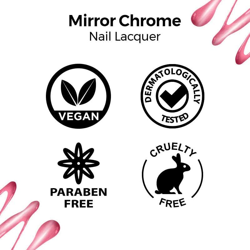 طلاء أظافر Nykaa Mirror Chrome باللون الوردي Pinwheel  اللون رقم 177