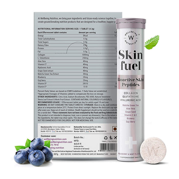 Wellbeing Nutrition Skin Fuel Pack of 6, 90 Tabs