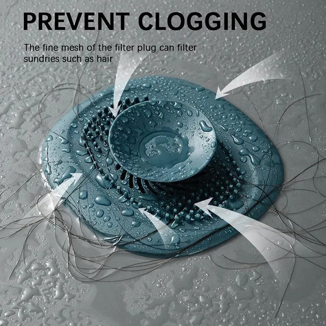 Bathroom Silicone Sink Drain Protector for Floor - Anti-Clog, Waterproof, Easy to Install