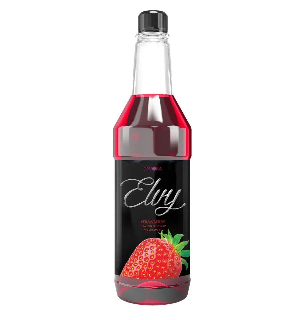 Elvy Strawberry Flavored Syrup 1 Litre