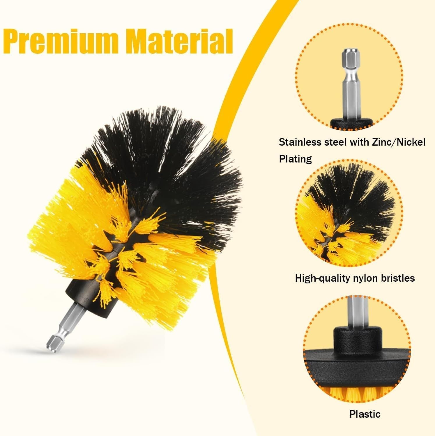 6pcs Drill Brush Attachment Set Power Scrubber Brush with Extend Long Attachment