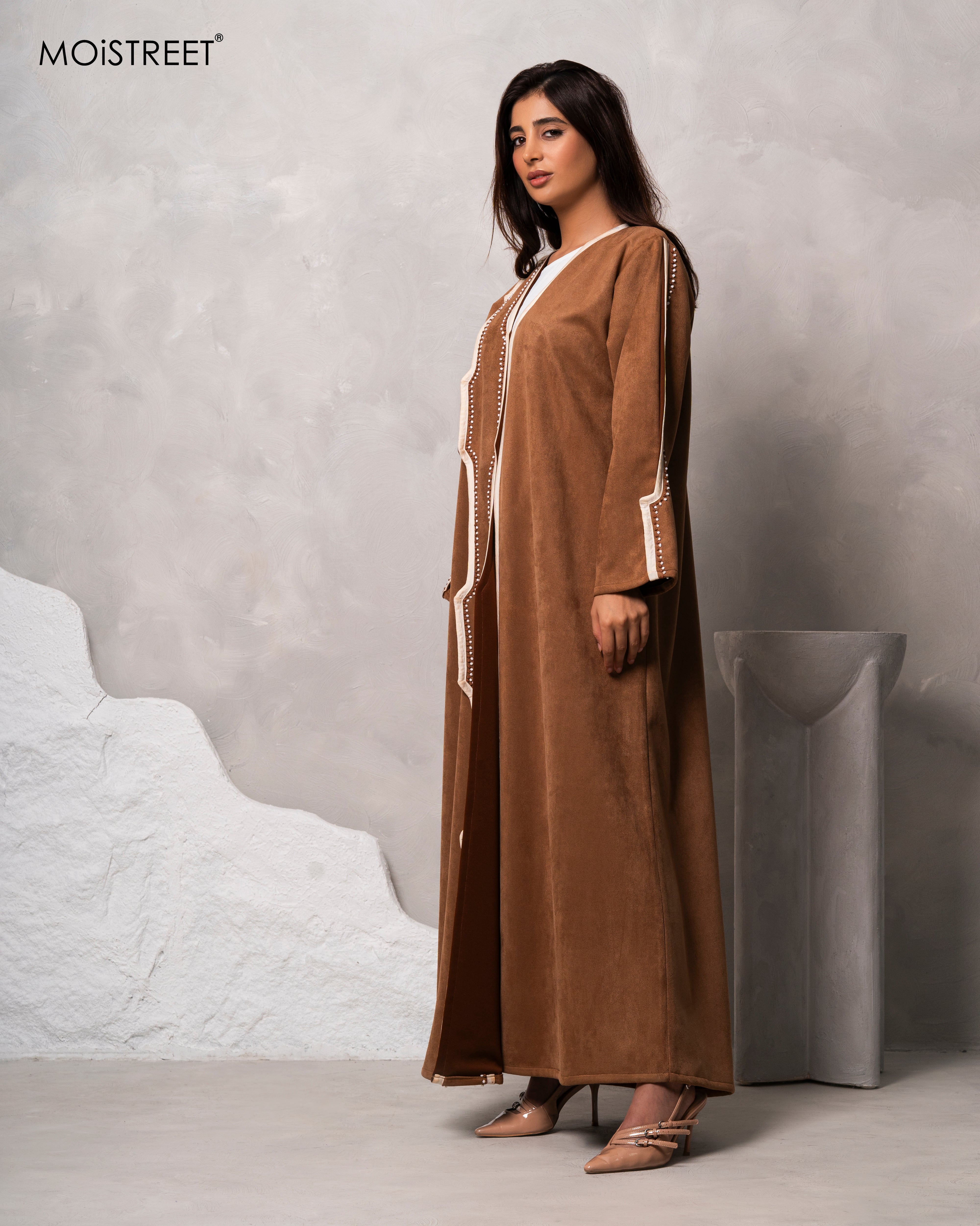 MOiSTREET Handmade Suede Shamua Abaya
