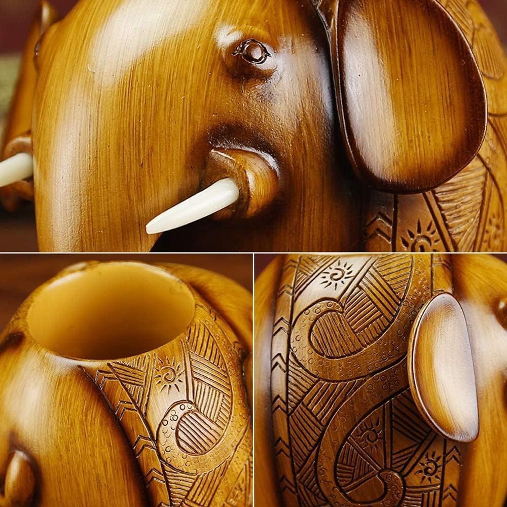 Elephant Shaped Pen Holder Resin Pencil Pot Organizer Office Decor Container