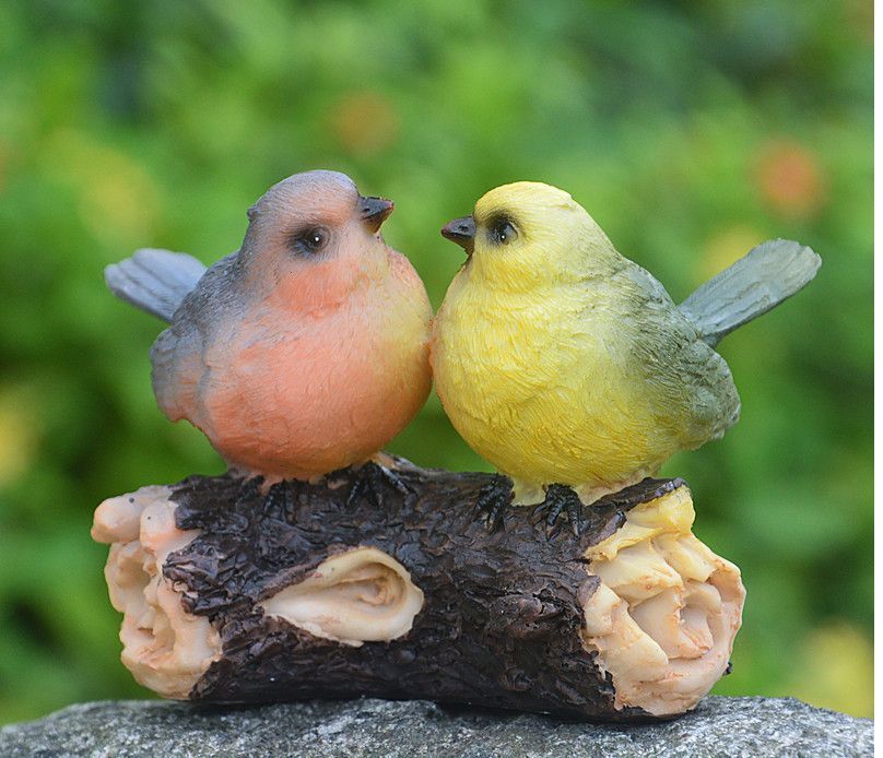 Resin Birds View Garden Statue Outdoor Ornaments Decoration For Yard Lawn Porch