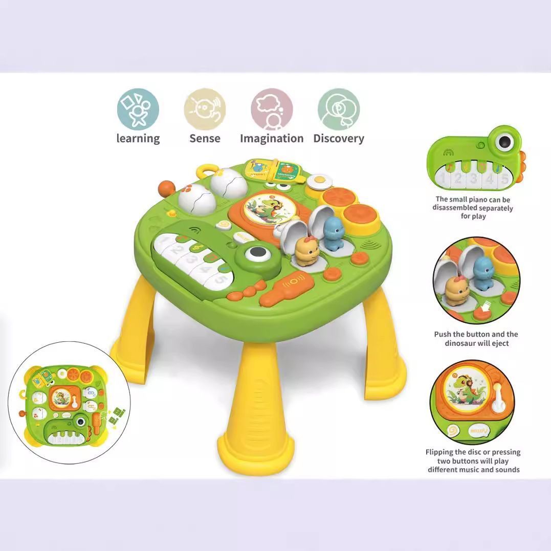 Baby Activity Table Toys Birthday Gift Music Learning Table for 12 Months+