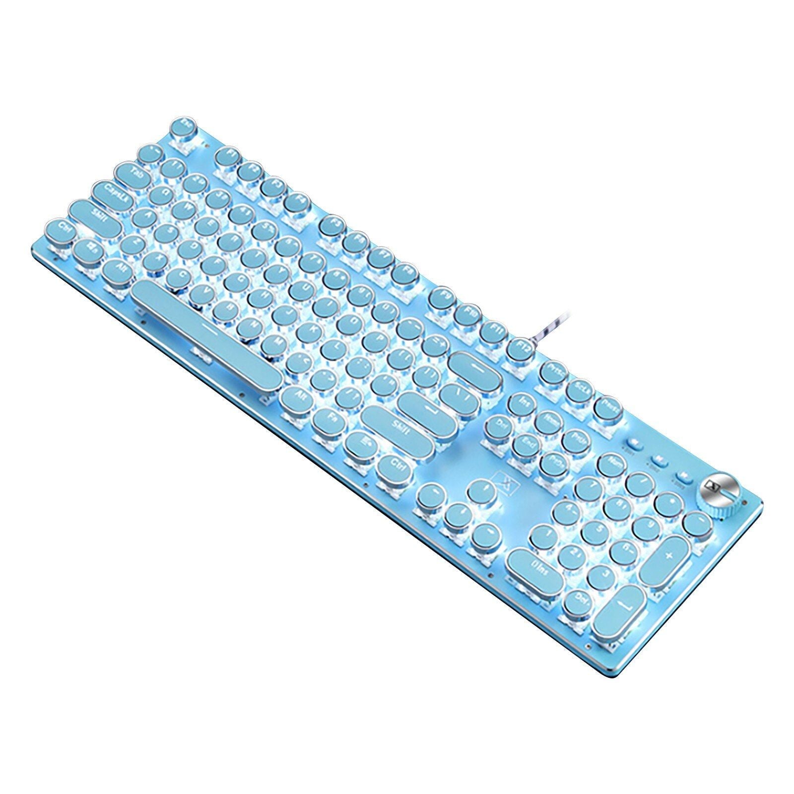 Retro Punk Gaming Mechanical Keyboard with Blue Switches White Backlight