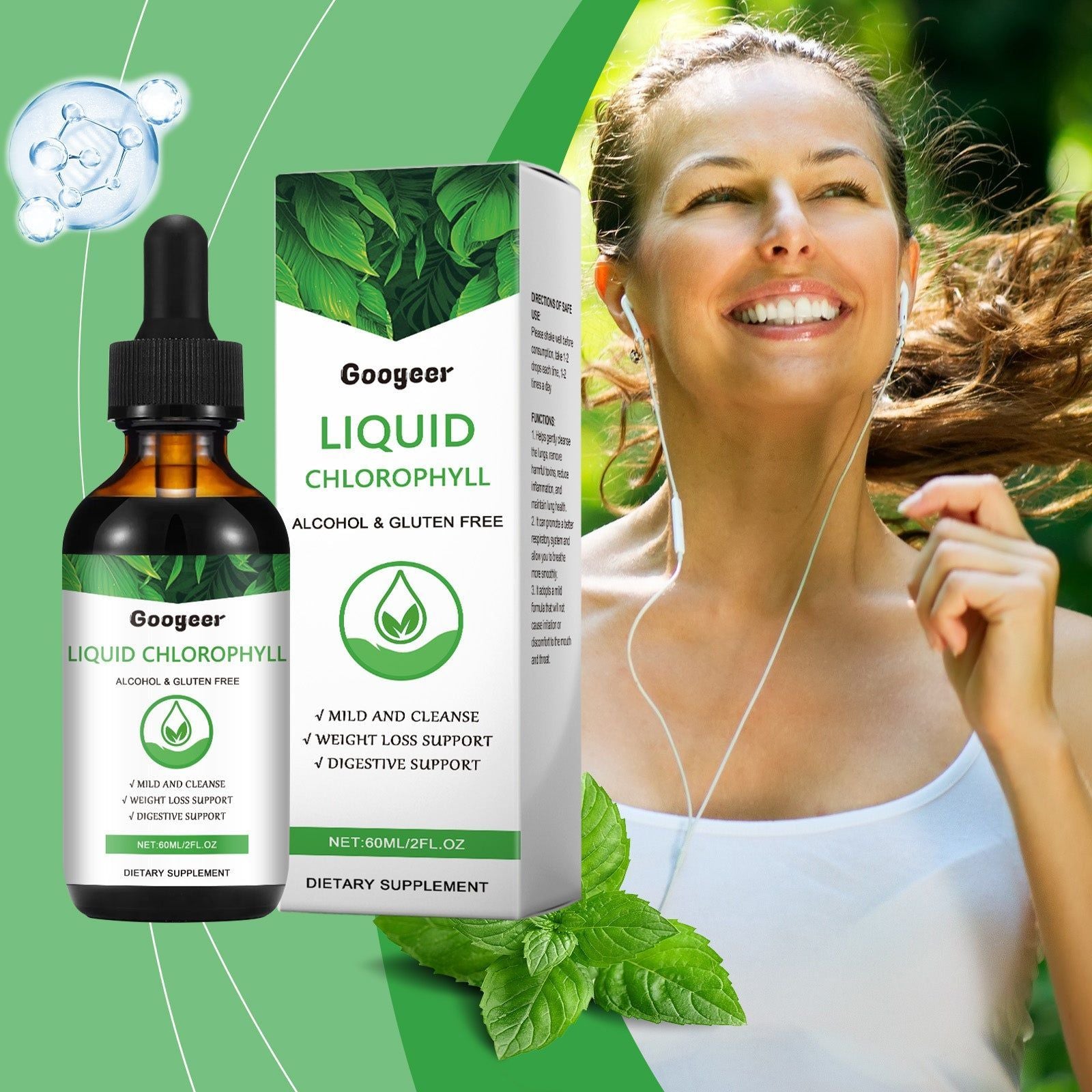 Liquid Chlorophyll Body Care, Boost Immunity, Detox, Daily Health, Natural Energy ,60ml