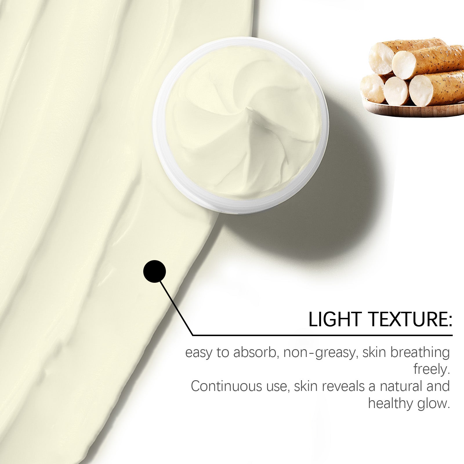 Yam Moisturizing Cream, Firming and Hydrating, Anti-Aging, Natural Skin Rejuvenation ,120g