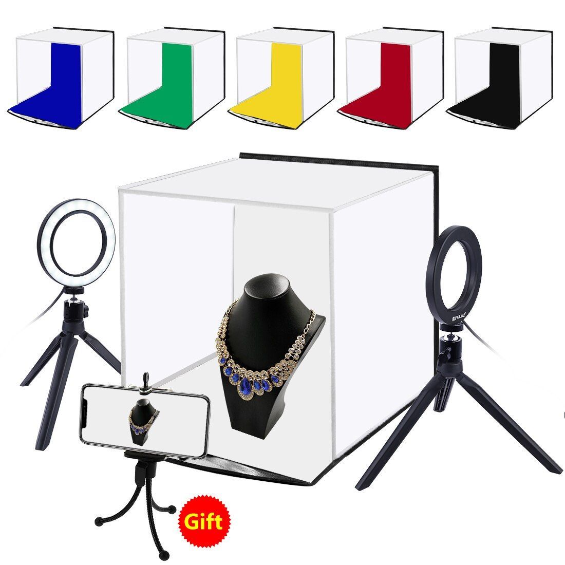 Softbox Portable 30 * 30cm Light Box Studio Tent LED Lamp Color Photography Back
