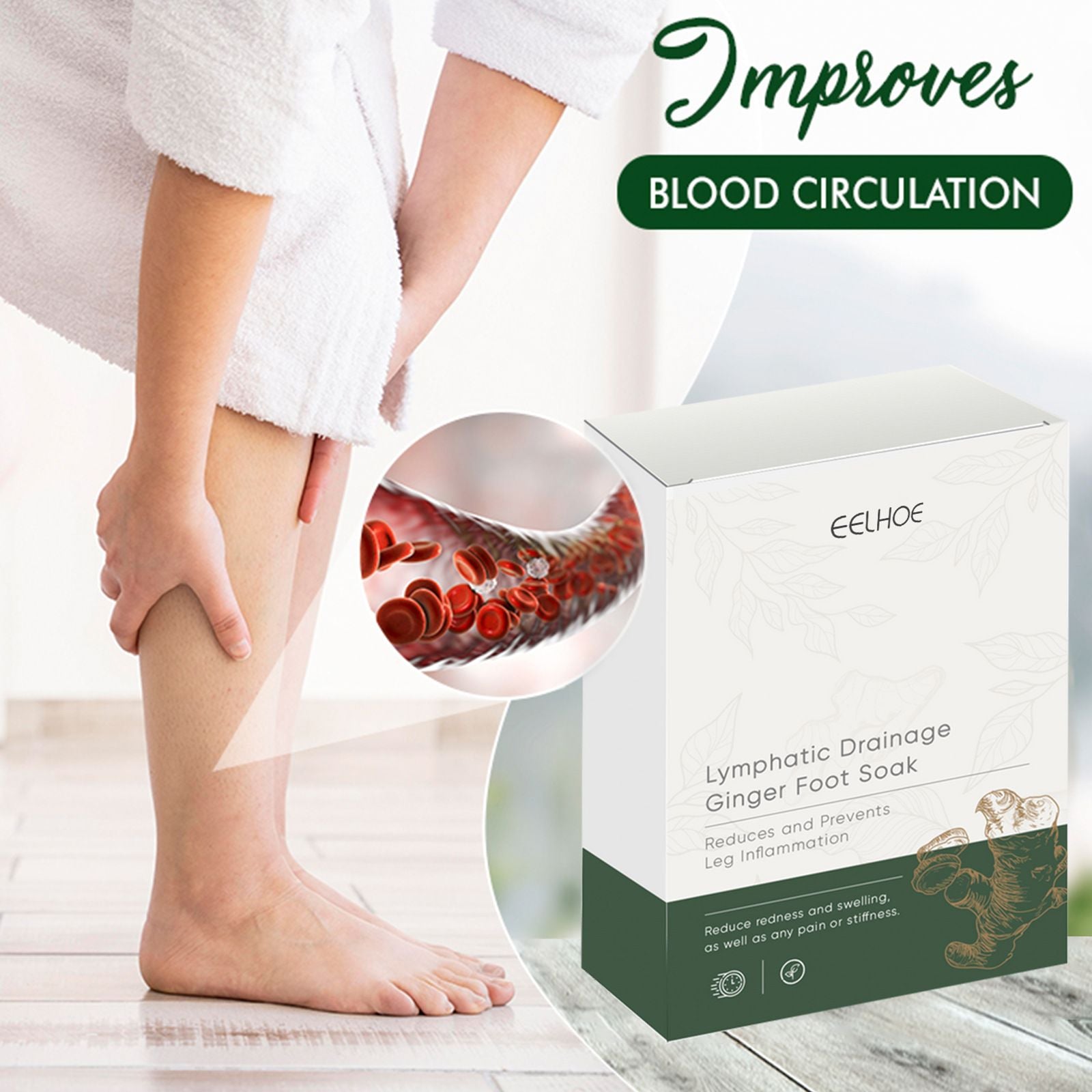 20pcs Lympatic Drainage Ginger Foot Bath Bag Foot Soak Relieve Muscle Soreness