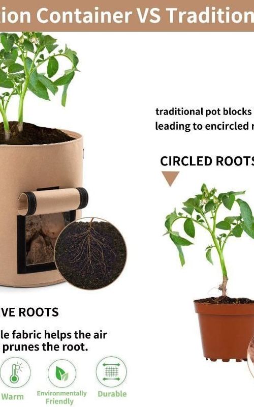 2 Pack Potato Growing Bags Photato Pot Vegetable Growing Container With Flap And Handles