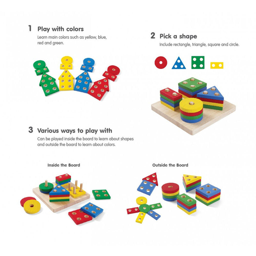 PlanToys Geometric Sorting Board — Wooden Learning Toy