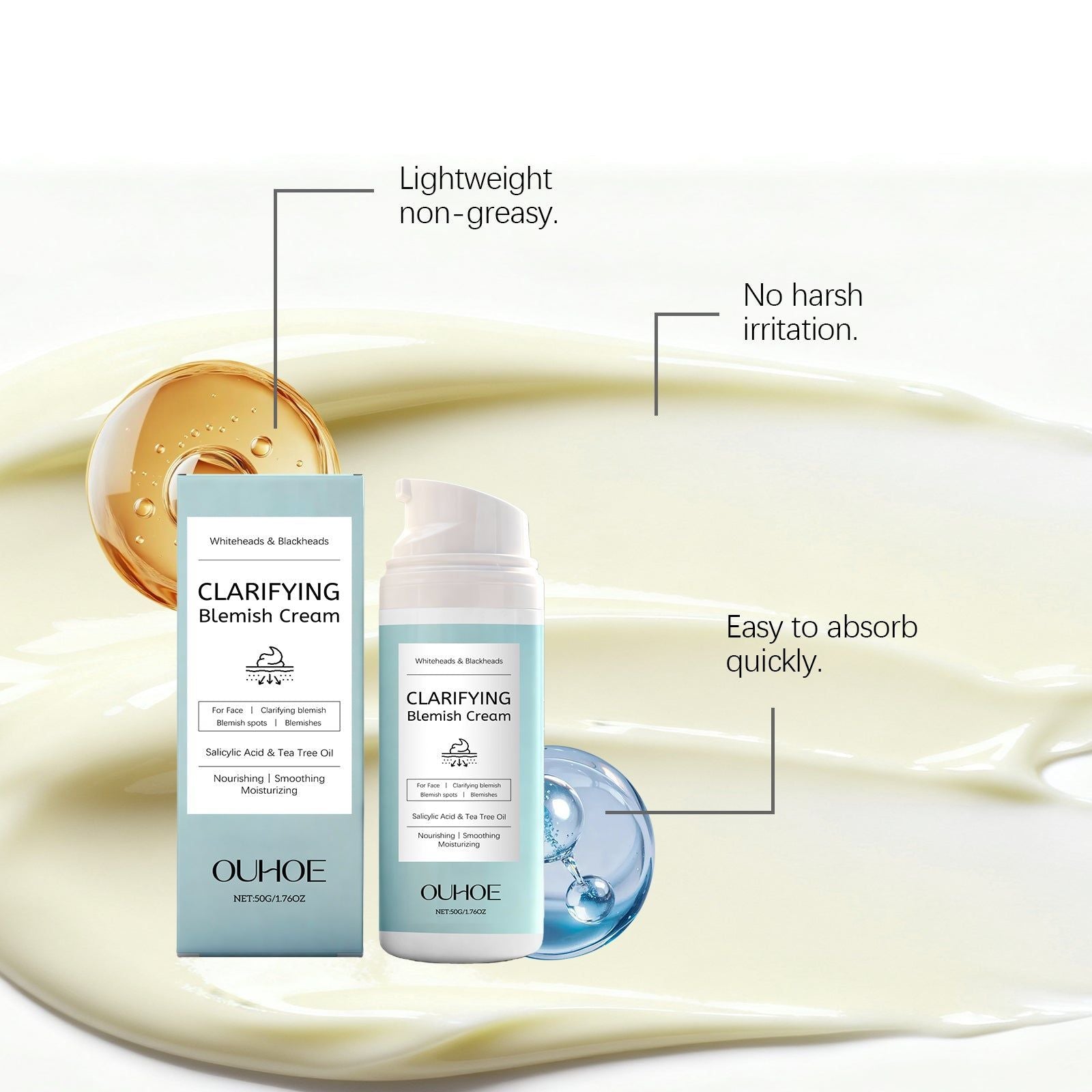 Acne-Prone Facial Care Cream, Gentle Nourishing, Oil Control, Clear Skin Solution ,50g