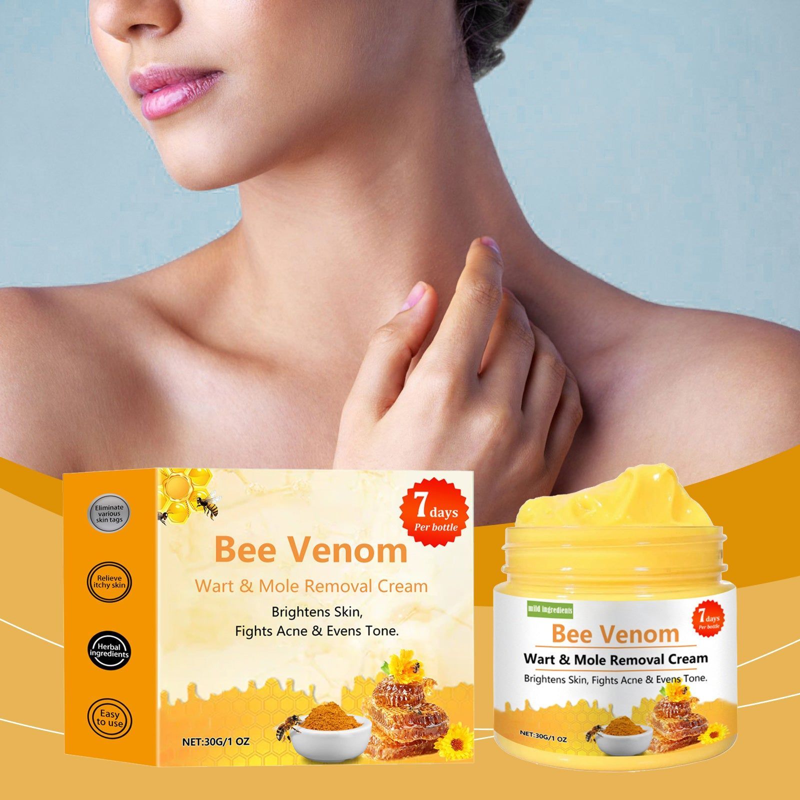 Bee Venom Body Care Cream, Skin Smoothing, Natural Skin Repair, Gentle Cleansing ,30g