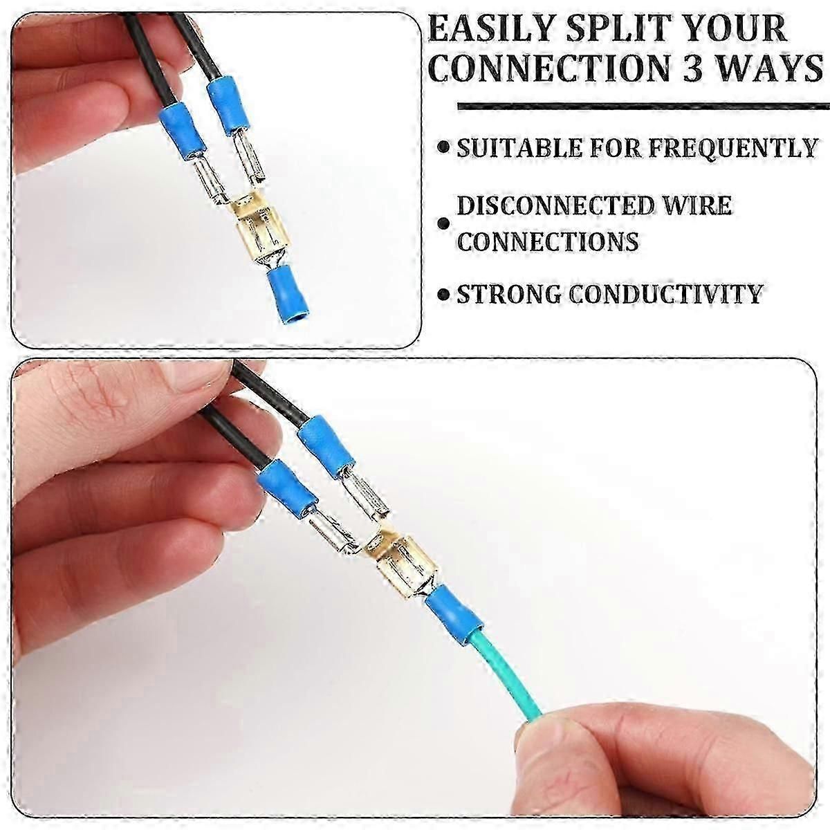 25pcs Piggyback Spade Connectors Quick Disconnect Terminal Adapters