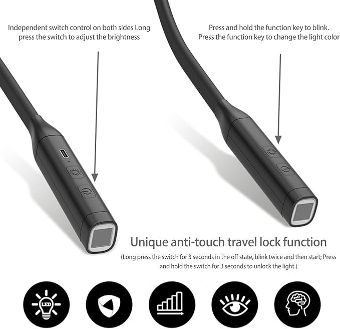 Rechargeable Neck Light LED Reading Lamp with 3 Color Adjustable