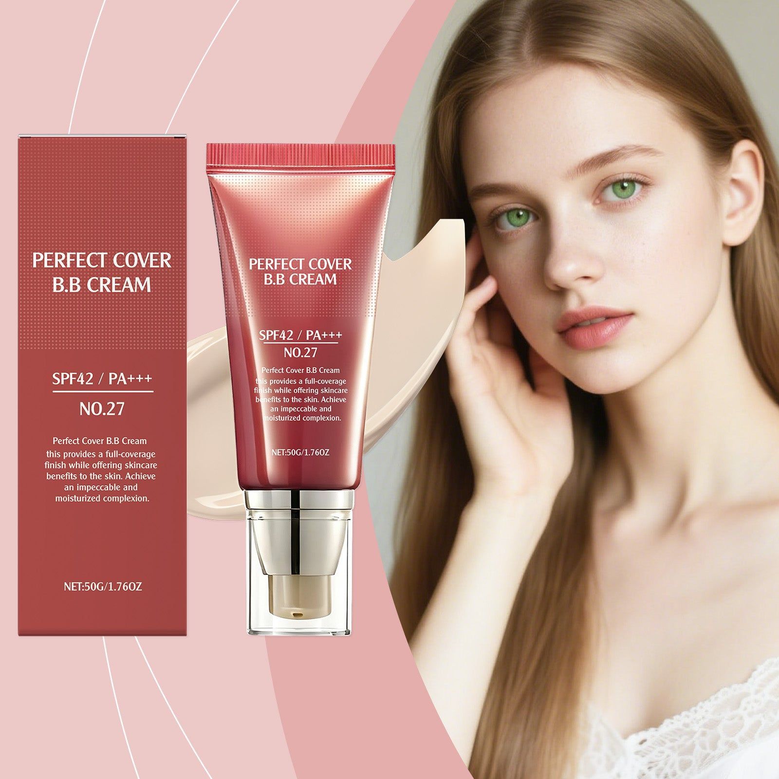Brightening Concealer BB Cream for Flawless Skin, Hydrating, Long-lasting, UV Protection ,50g