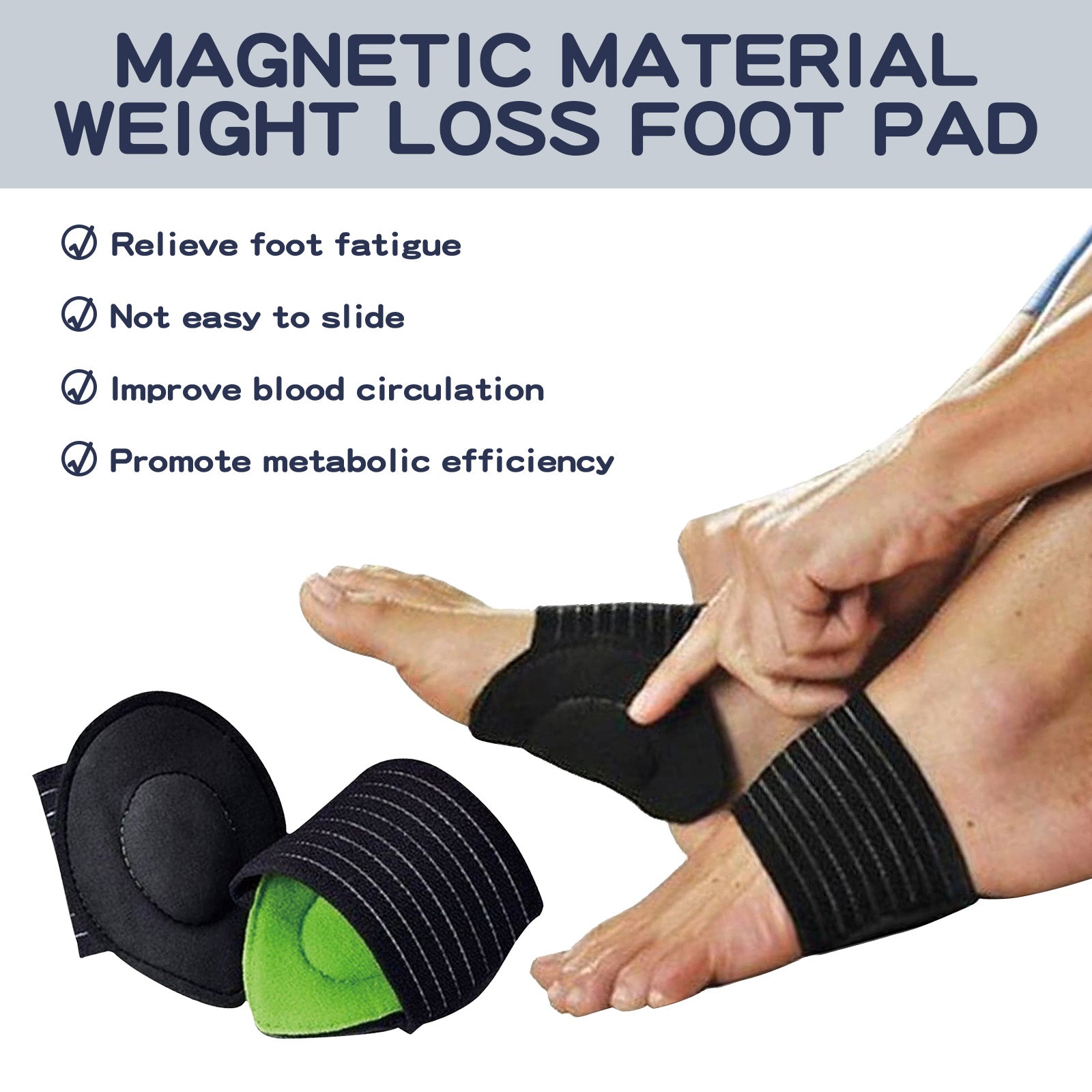 Relax Foot Muscles Magnetic Weight Loss Pad, Breathable Non-Slip Foot Care Solution ,1pair
