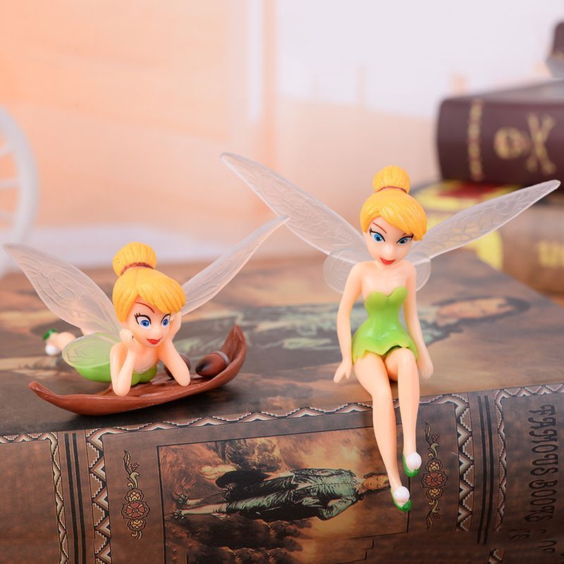 6pcs Flower Fairy Figurine Pixie Fly Wing Family Miniature Garden Ornament Home Decor