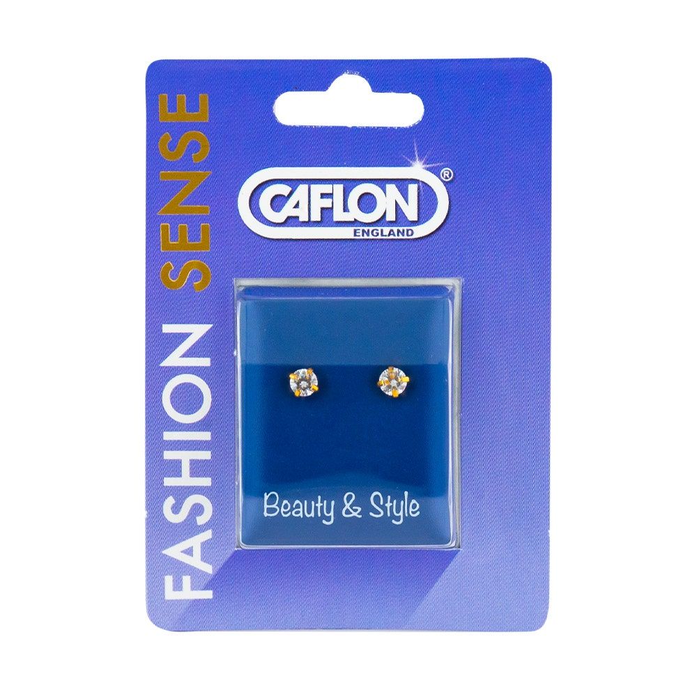 Caflon Fashion Sense Gold Plated White Cubic Zirconia Earring