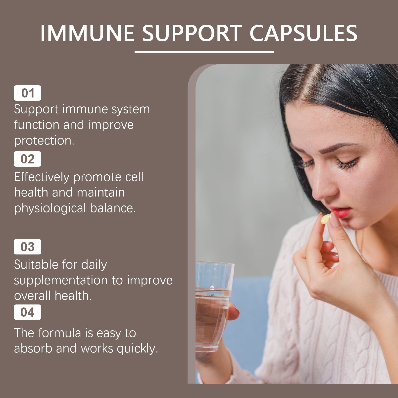 Boost Your Immunity, Daily Immune Support Capsules for Vitality and Health ,300capsules