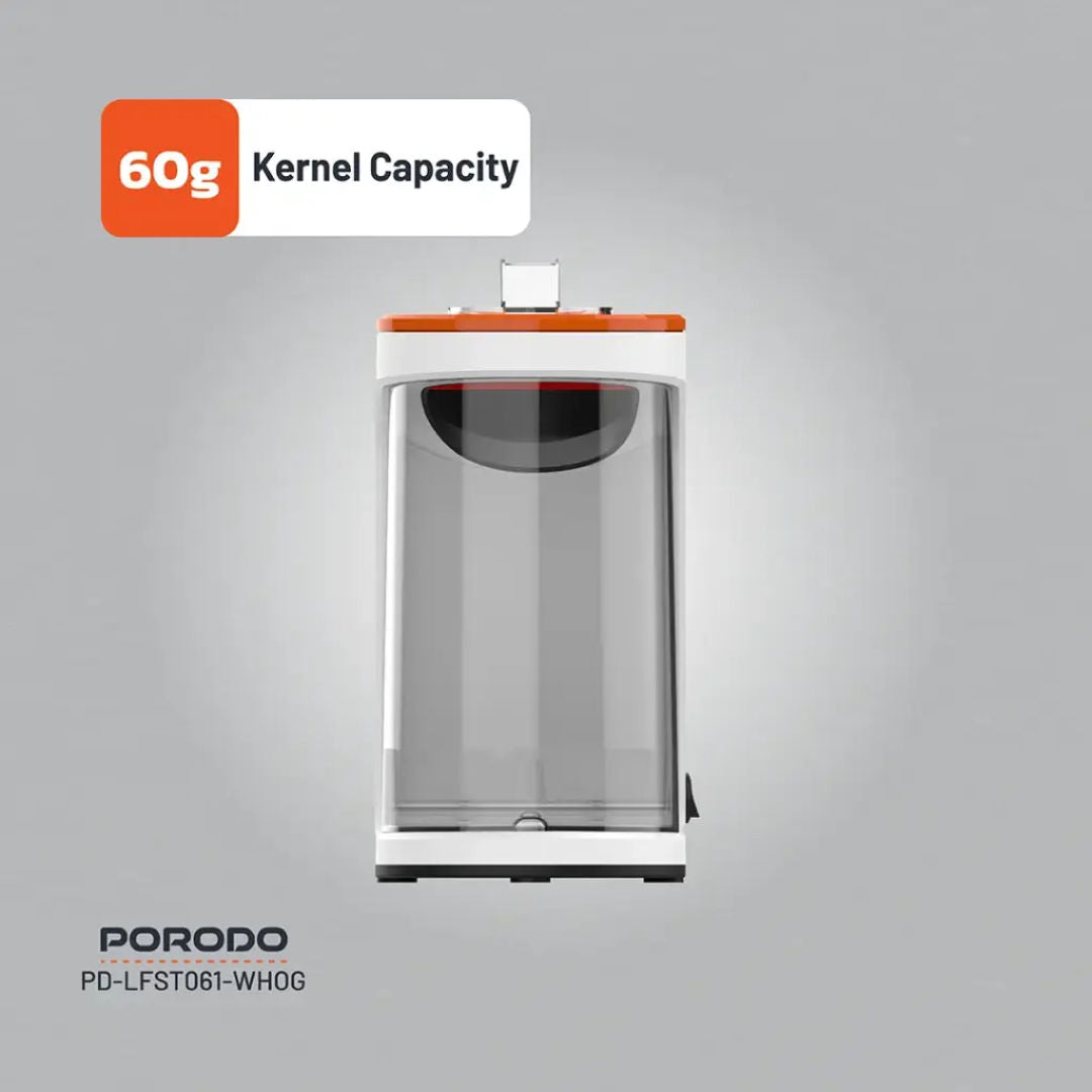Porodo Lifestyle Air-Popped Popcorn Maker, White/Orange