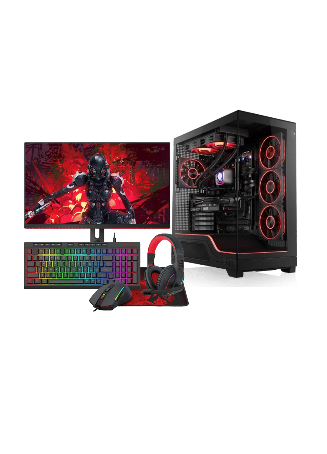 Gaming PC Bundle GH5943 with Intel Core i7-14700K, RTX 5070 12GB, 16GB RGB DDR5, 1TB NVMe SSD & 27-Inch QHD 240Hz Gaming Monitor