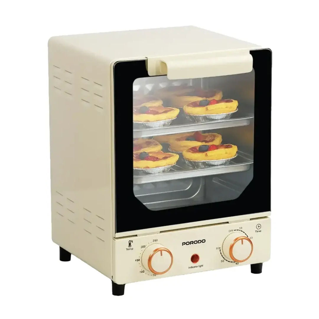 Porodo Lifestyle Vertical Design Temp Glass Mini Oven, White