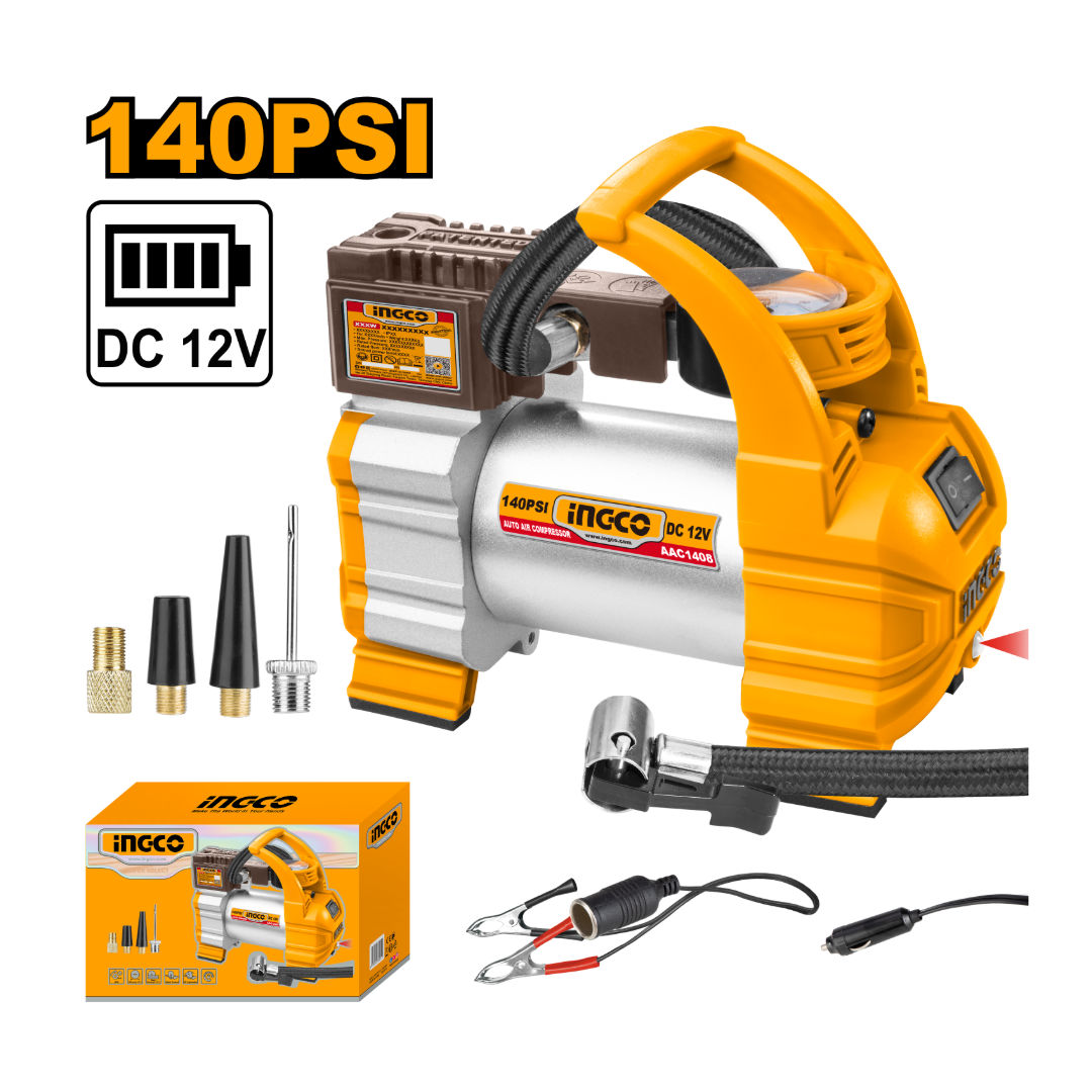 INGCO Auto Air Compressor, 35L/min Airflow, 12V
