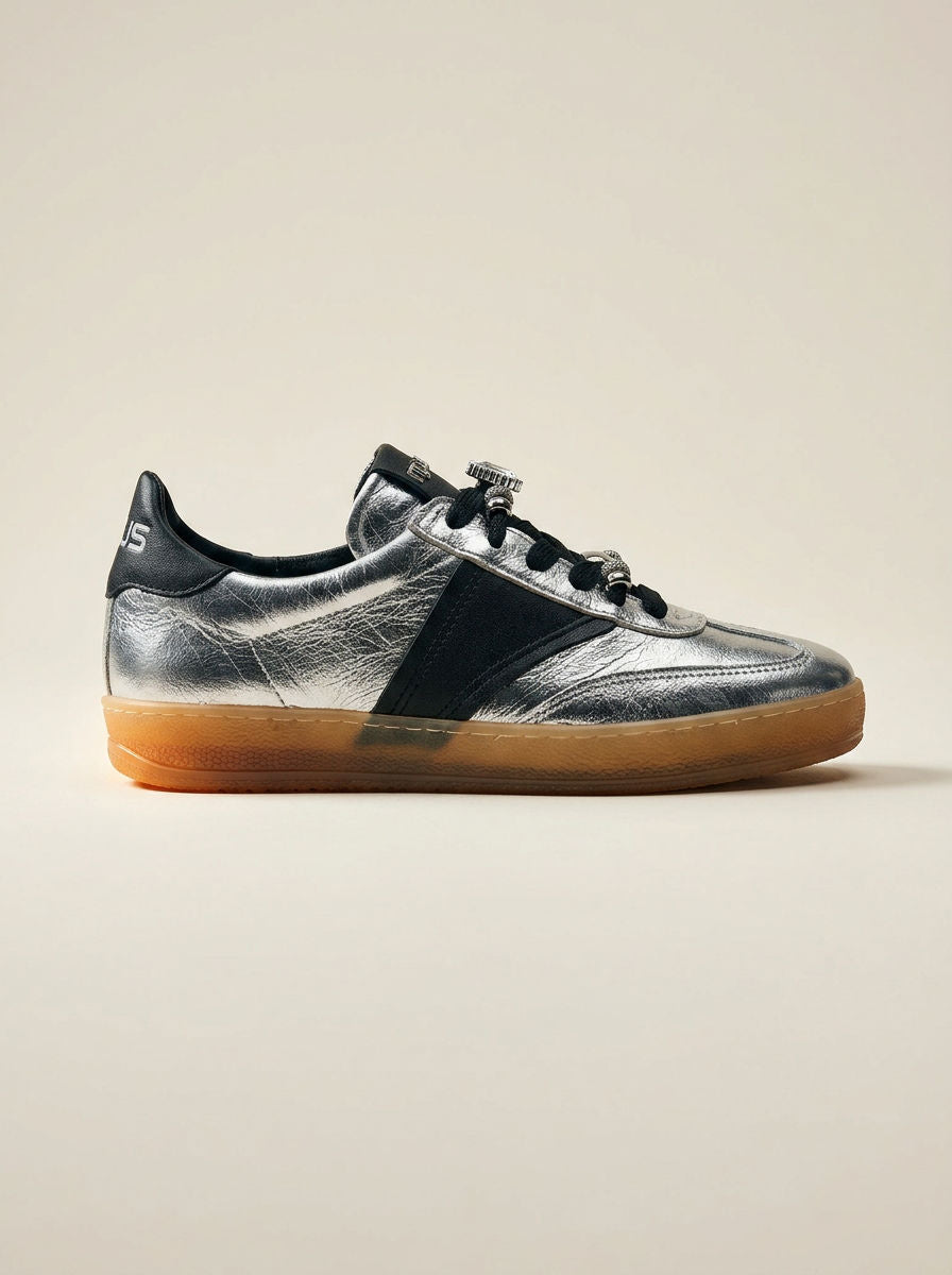 KOAN MJUS Metallic Silver Luxe Trainer