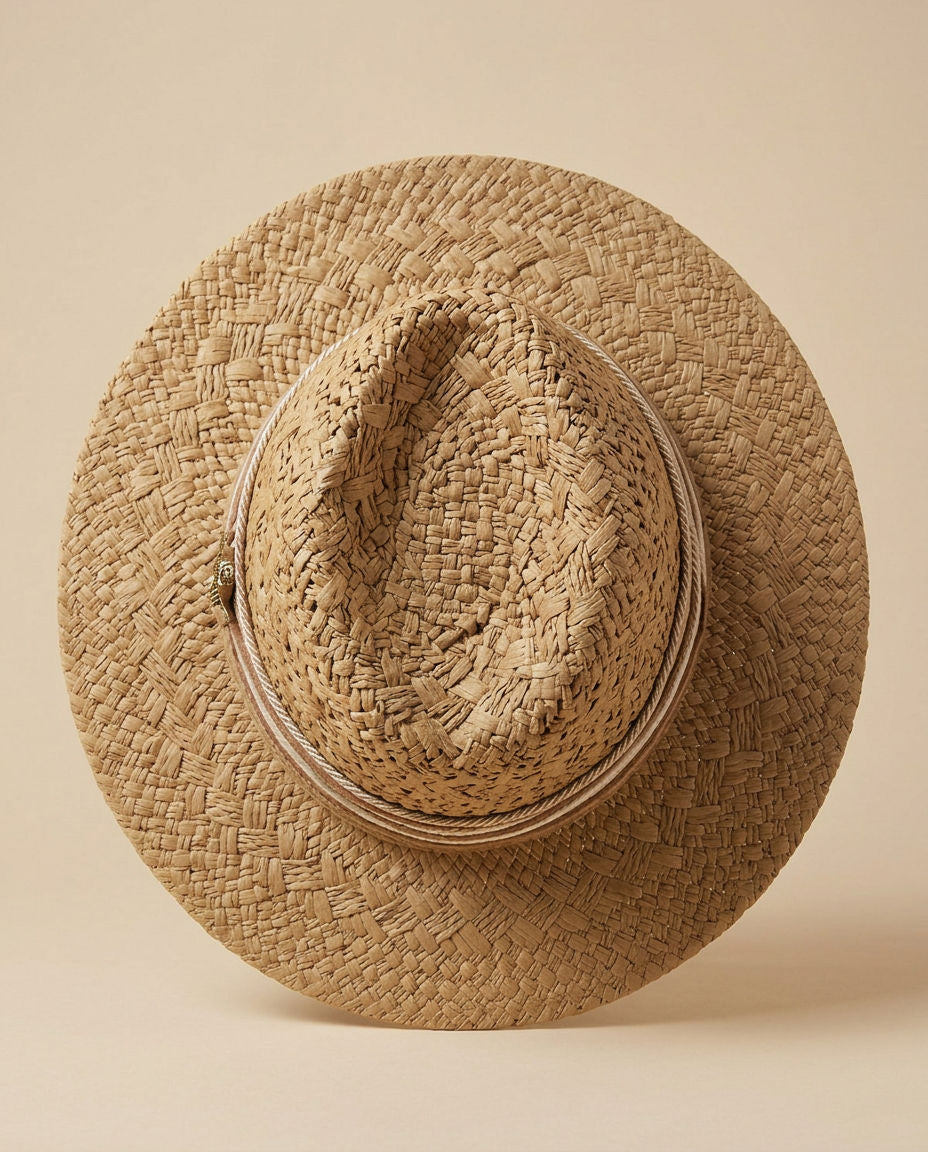 By Rita Raphael Camel Gold Starfish Straw Hat