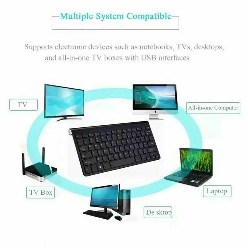 Mini Wireless Keyboard And Mouse Set Mute Key Caps Multimedia Keyboard For PC Lapto