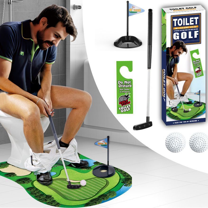 Toilet Golf Game Funny Joke Gifts for Dad Men Husband Boyfriend Grandpa