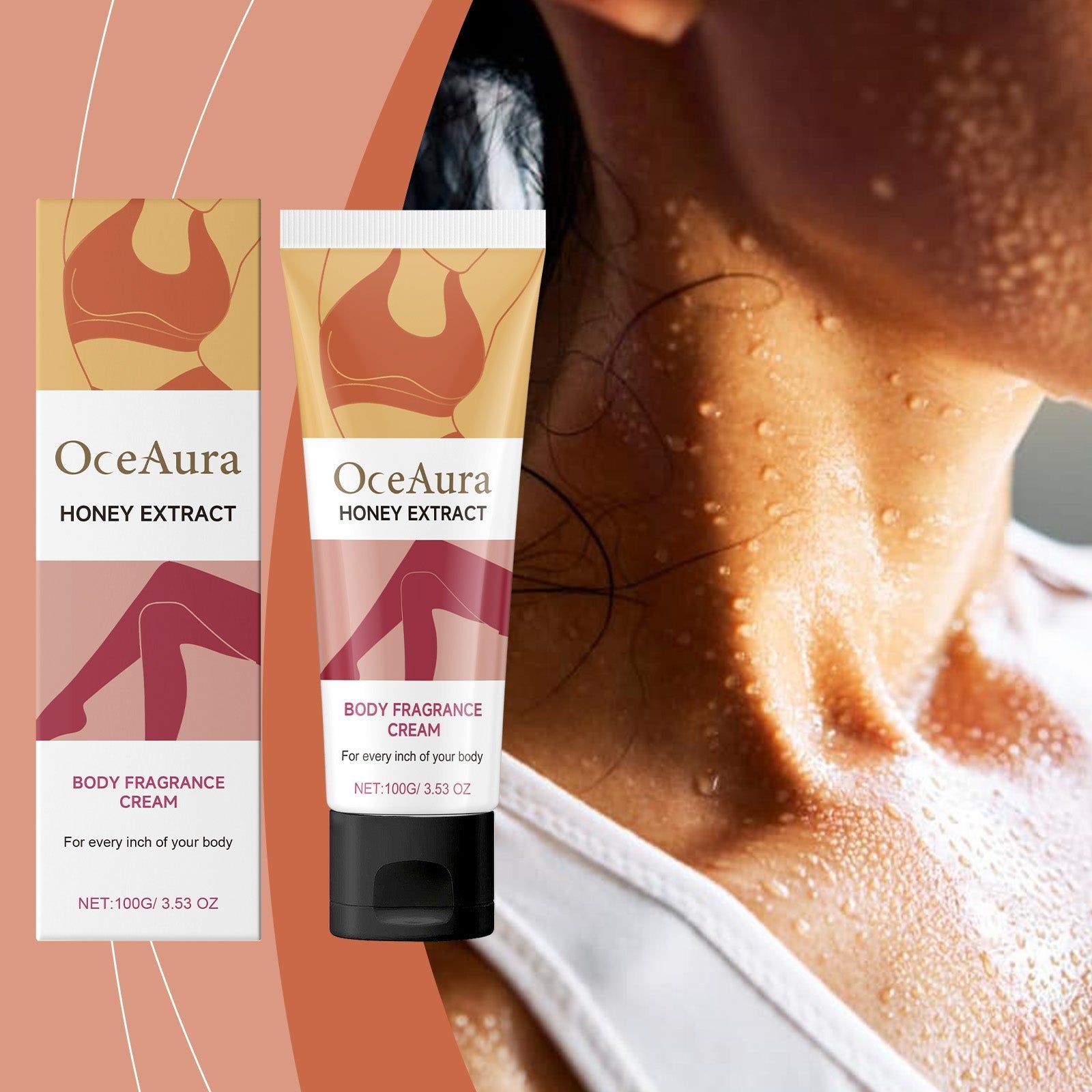 Body Care Cream, Long Lasting Fragrance, Odor Removal, Skin Brightening ,100g