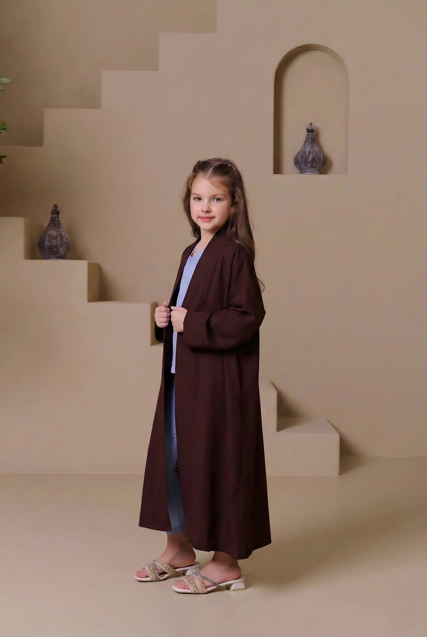 عباءة "مولو كلاسيك" للأطفال - بني