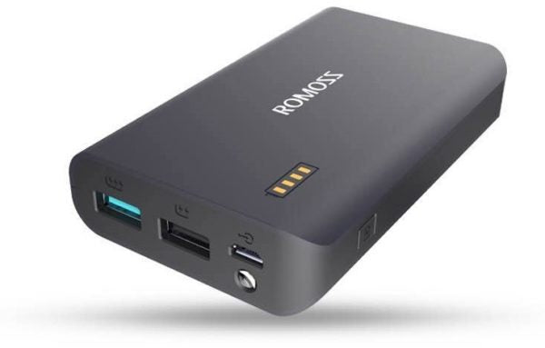 ROMOSS SENSEX PH30 شاحن سريع USB3.0 بطارية خارجية 10000mAh أسود