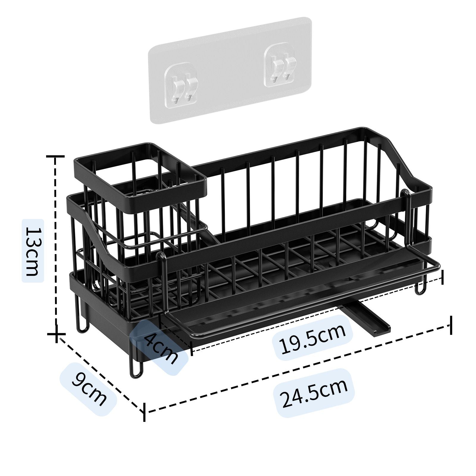 Kitchen Sink Caddy Bathroom Organizer Sponge Brush Holder Drain Tray