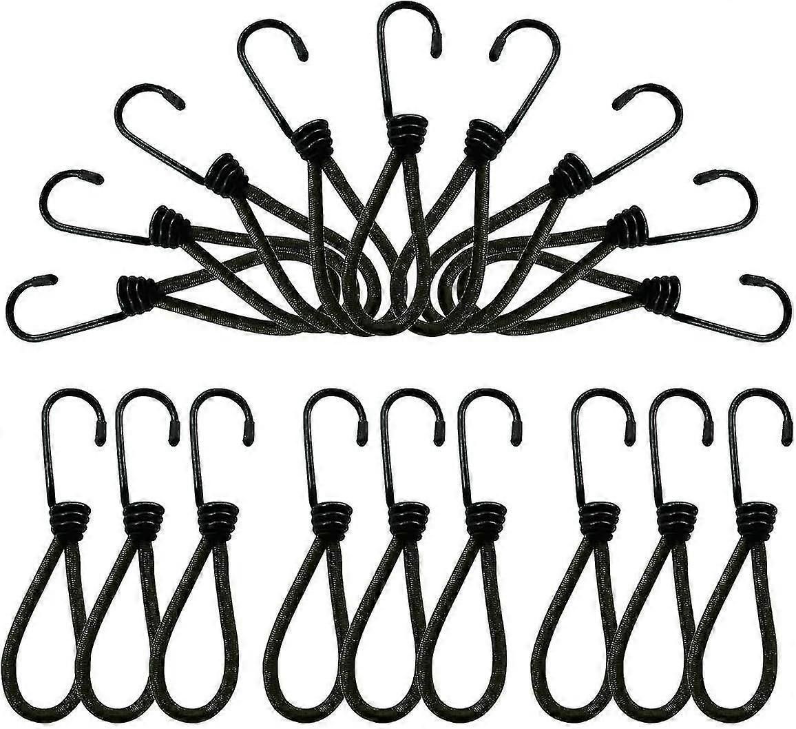 Tarp Hook, Bungee Cord With Hooks, 25 Pieces Tarp Tensioner Hook, Tarp Tensioner Black Rubber Tensioner