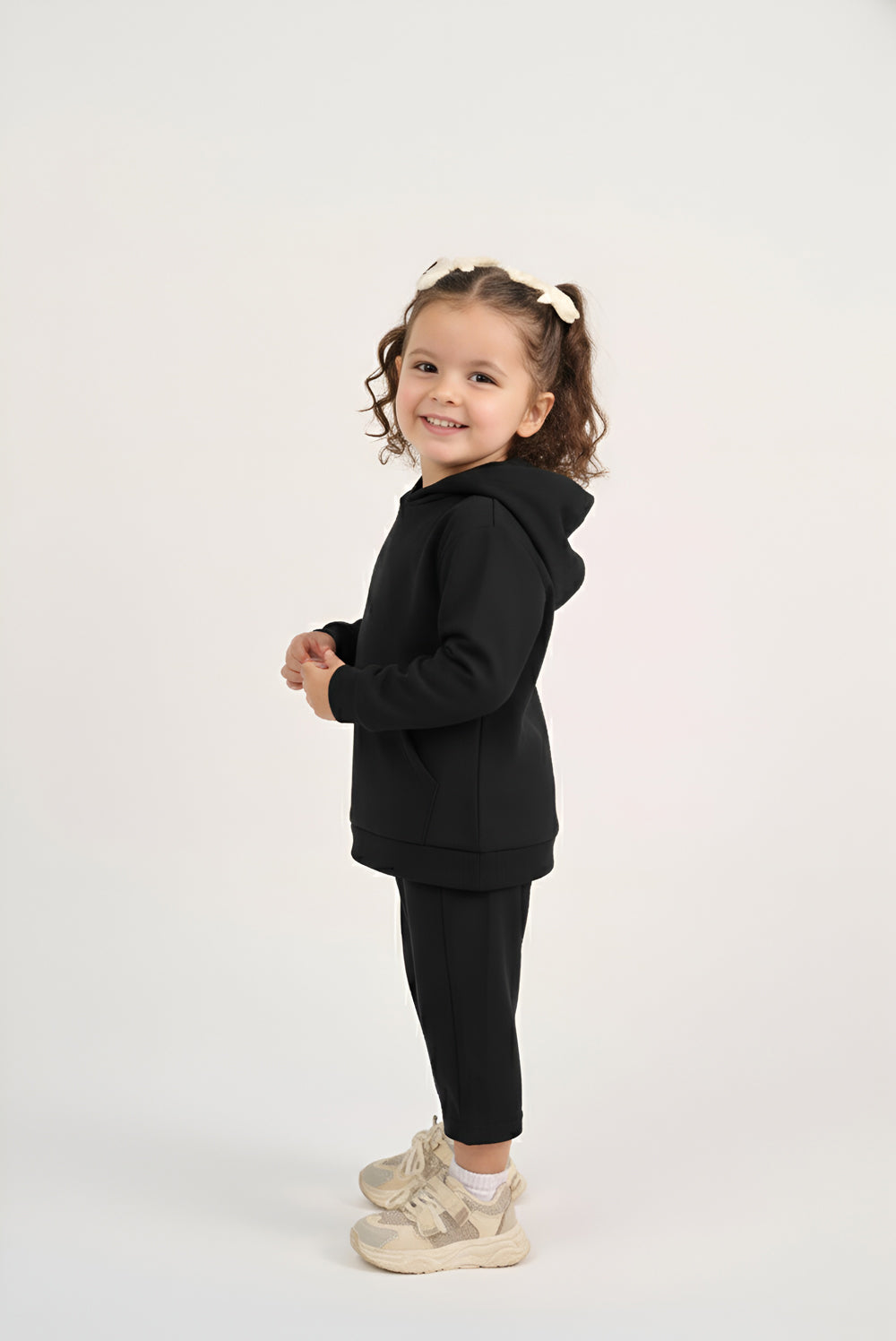 سترة أطفال كلاسيكية كبيرة الحجم من MULU - أسود