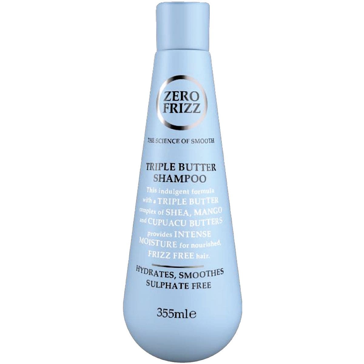 Zero Frizz Triple Butter Hair Shampoo, SLS & Paraben-Free, 355ml