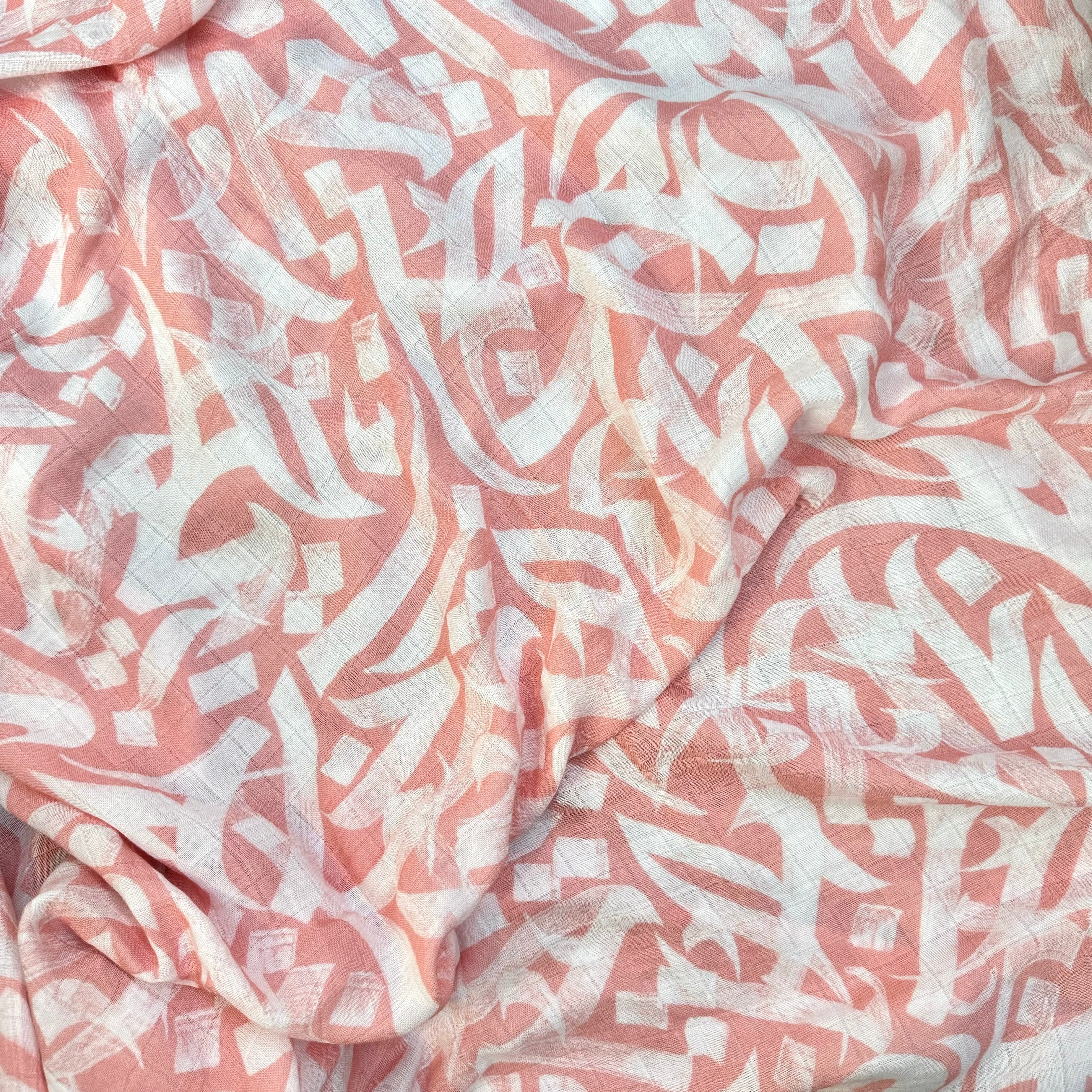 Calligraphy Swaddle - Coral
