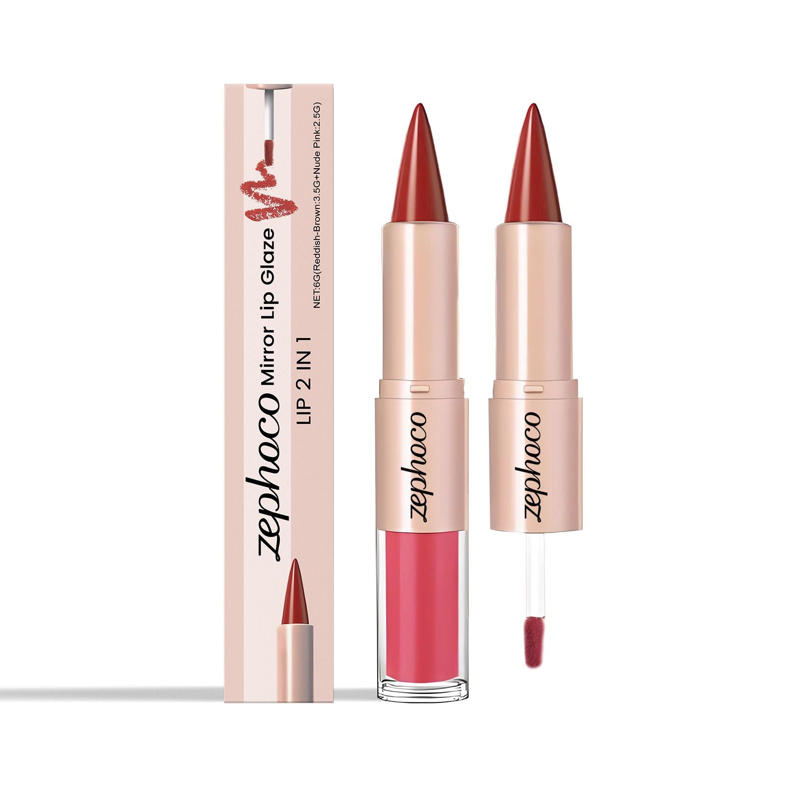6g 2 in 1 Lip Gloss with Hydrating and Mirror Shine