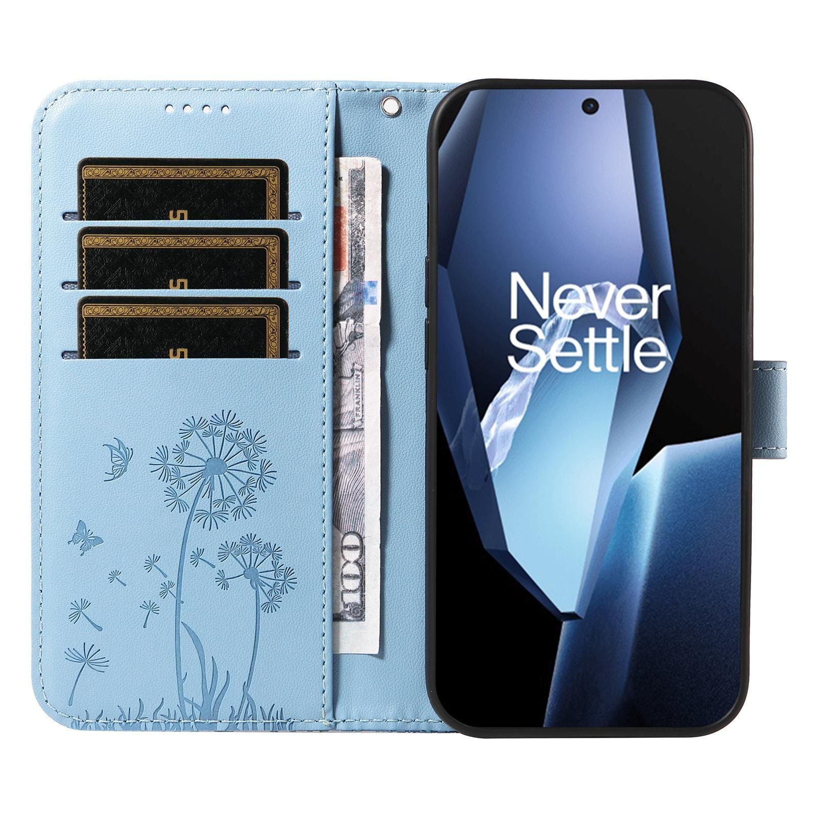 Dandelion Embossed Leather Case For OnePlus 13R 5G Global