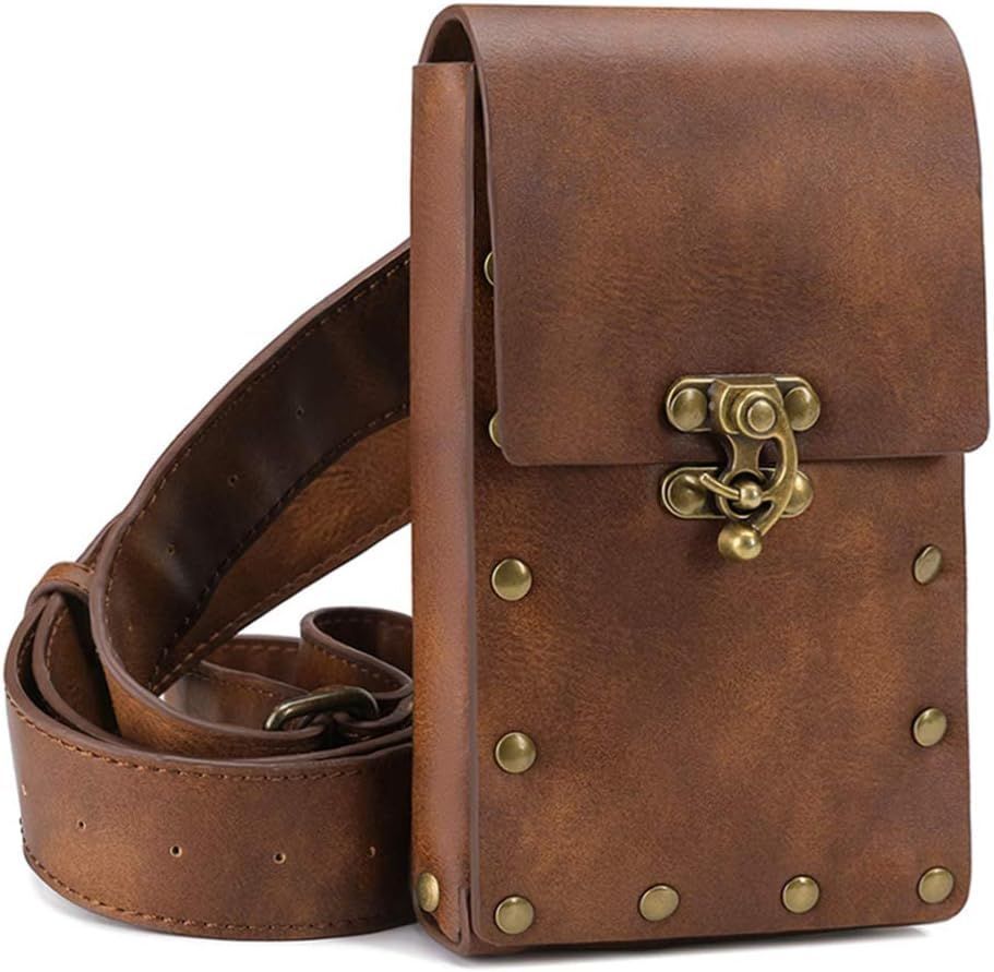 Belt Pouch Waist Bag Fanny Pack Medieval Vintage Leather Pouch Cellphone Holder Belt Purse