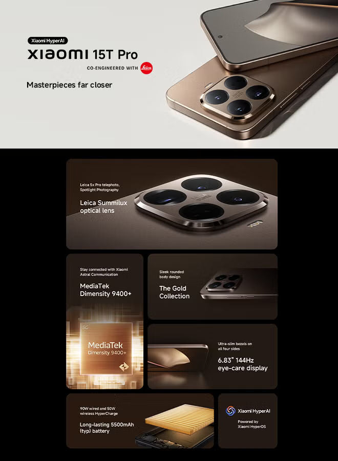 Xiaomi 15T Pro Dual SIM 5G Gray 12GB RAM 512GB - Global Version