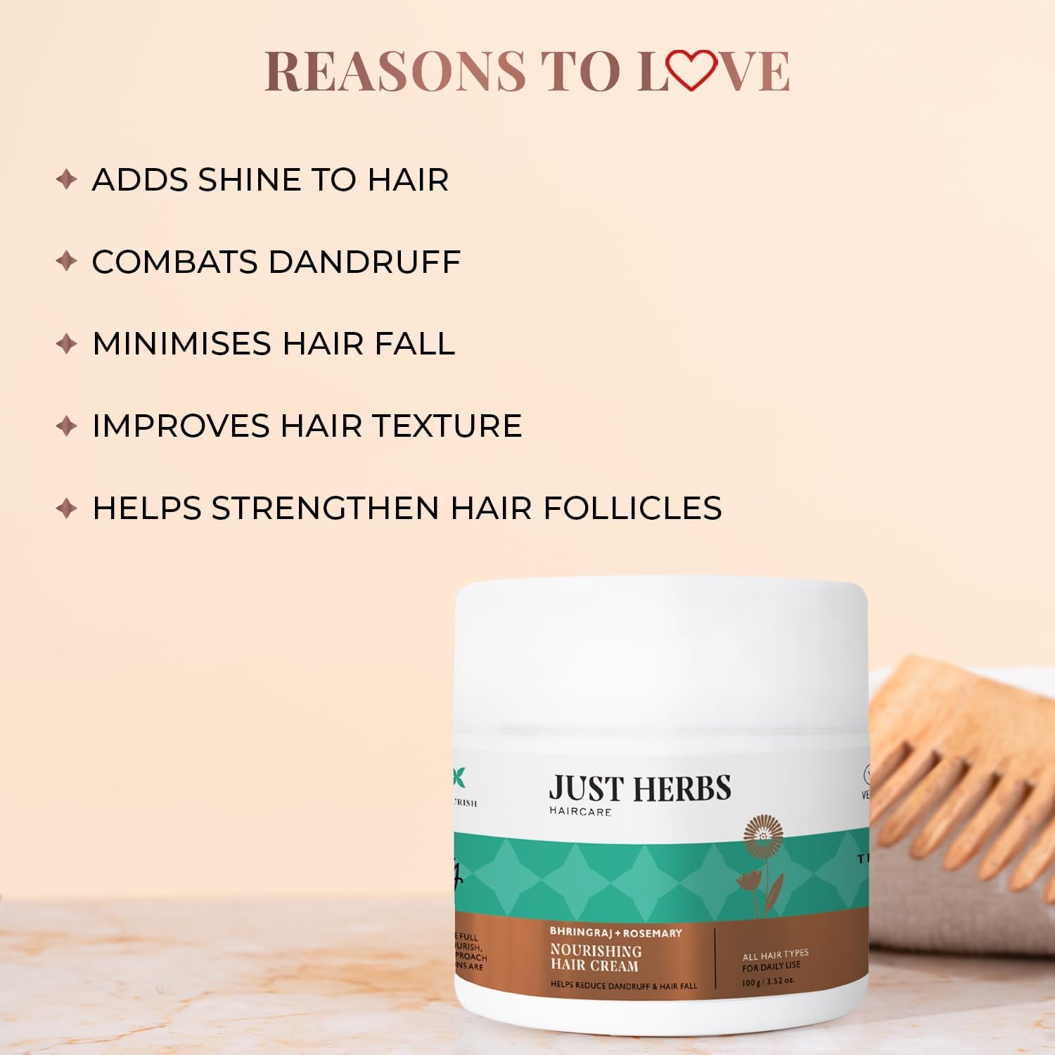 Just Herbs Bhringraj + Rosemary Nourishing Hair Cream 100g