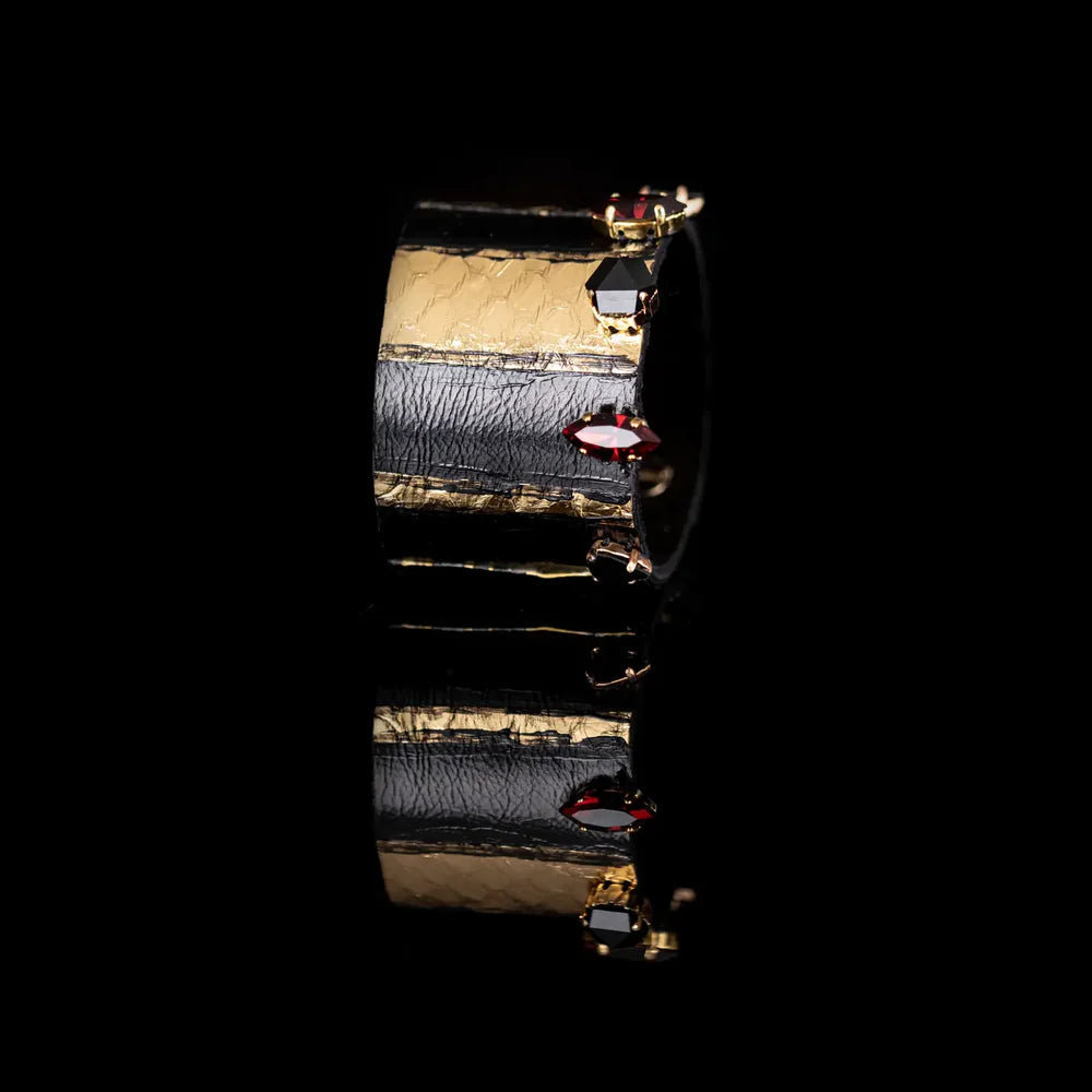 The Dark Molten Rebel Gold & Noir Statement Cuff