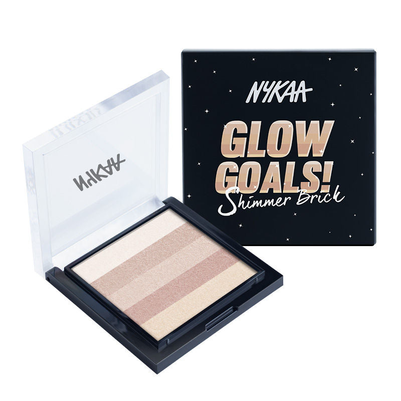 أهداف Nykaa Glow! لوحة هايلايتر Shimmer Brick  Good Old Gold