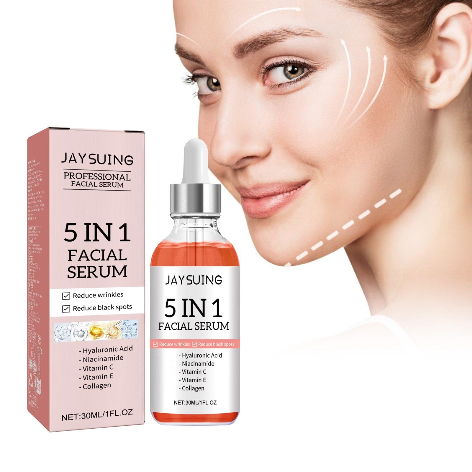 5 in 1 Face Serum, Moisturize, Anti-Wrinkle, Firm Skin, Fade Spots, Brighten ,30ml